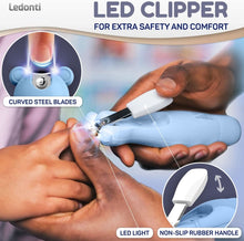 Load image into Gallery viewer, Rechargeable Baby Nail Trimmer - Baby Nail Clippers Electric w/Led Light for Newborn, Infant, Toddler, Kids - Baby Manicure Fingernail Care Set w/Scissors - Baby Essentials Must Haves Grinder Cutter