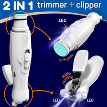 Load image into Gallery viewer, Baby Nail Trimmer Electric Kit - Baby Nail Clippers File w/ Led Light for Newborn, Infant, Toddler, Kids - Baby Manicure Fingernail Care Set w/ Scissors - Baby Essentials Must Haves Grinder Cutter