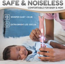 Load image into Gallery viewer, Rechargeable Baby Nail Clippers - Baby Nail Trimmer Electric w/Led Light for Newborn, Infant, Toddler, Kids - Baby Manicure Fingernail Care Set w/Scissors - Baby Essentials Must Haves Grinder Cutter