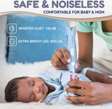 Load image into Gallery viewer, Rechargeable Baby Nail Trimmer - Baby Nail Clippers Electric w/Led Light for Newborn, Infant, Toddler, Kids - Baby Manicure Fingernail Care Set w/Scissors - Baby Essentials Must Haves Grinder Cutter