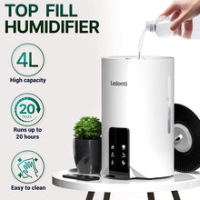 Load image into Gallery viewer, WiFi Control Humidifiers for Bedroom - Dual Mist (Cool &amp; Warm) ! Humidifier 4L Big Capacity Top Fill Water Tank, Quie Humidifier, for Large Rooms Home Living Office Baby - Ultrasonic Humidifier
