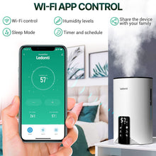 Load image into Gallery viewer, WiFi Control Humidifiers for Bedroom - Dual Mist (Cool &amp; Warm) ! Humidifier 4L Big Capacity Top Fill Water Tank, Quie Humidifier, for Large Rooms Home Living Office Baby - Ultrasonic Humidifier
