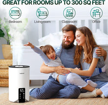 Load image into Gallery viewer, WiFi Control Humidifiers for Bedroom - Dual Mist (Cool &amp; Warm) ! Humidifier 4L Big Capacity Top Fill Water Tank, Quie Humidifier, for Large Rooms Home Living Office Baby - Ultrasonic Humidifier
