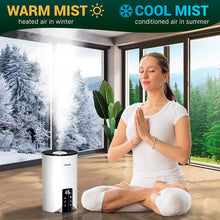 Load image into Gallery viewer, WiFi Control Humidifiers for Bedroom - Dual Mist (Cool &amp; Warm) ! Humidifier 4L Big Capacity Top Fill Water Tank, Quie Humidifier, for Large Rooms Home Living Office Baby - Ultrasonic Humidifier
